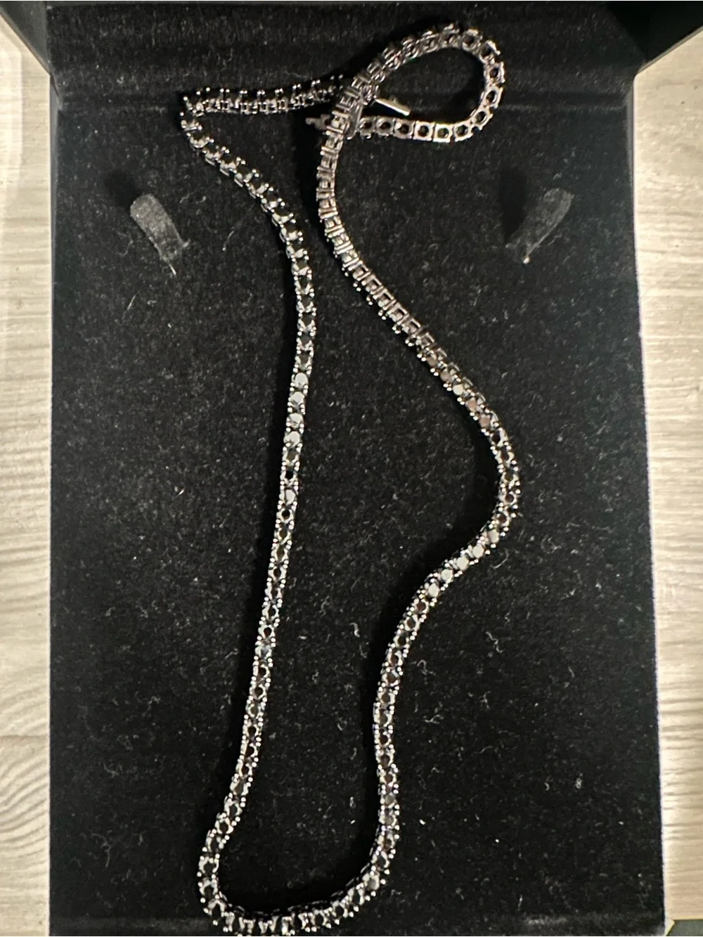 Men’s Black Chain Black Tennis Necklace - Black Rhodium Plated Sterling Silver
